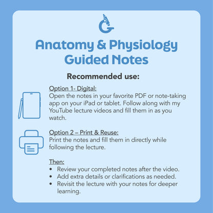 Introductory Anatomy Concepts Study Bundle (Digital Download)