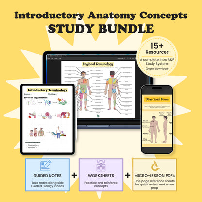 Introductory Anatomy Concepts Study Bundle (Digital Download)