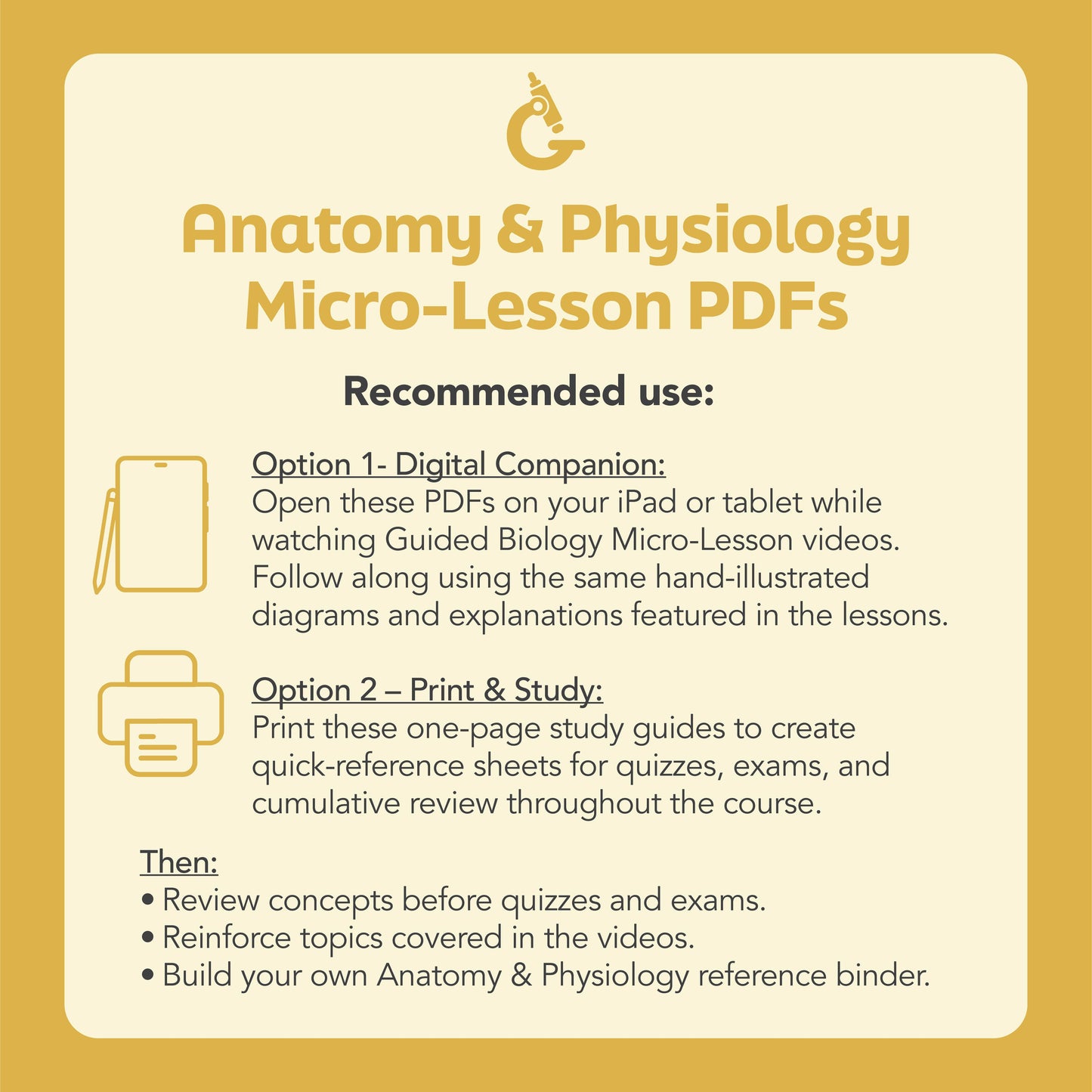 Introductory Anatomy Concepts Study Bundle (Digital Download)